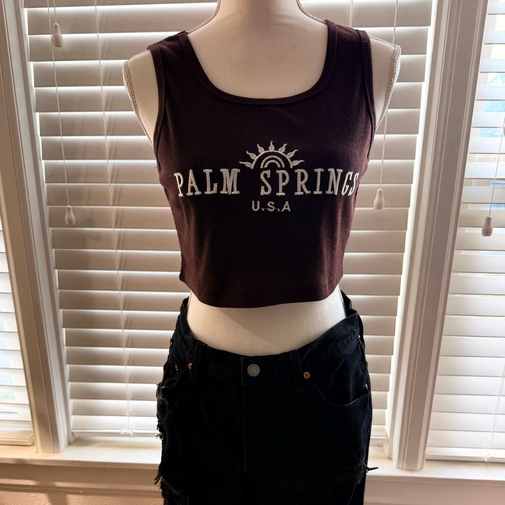 SHEIN Brown Palm Springs Tank Top